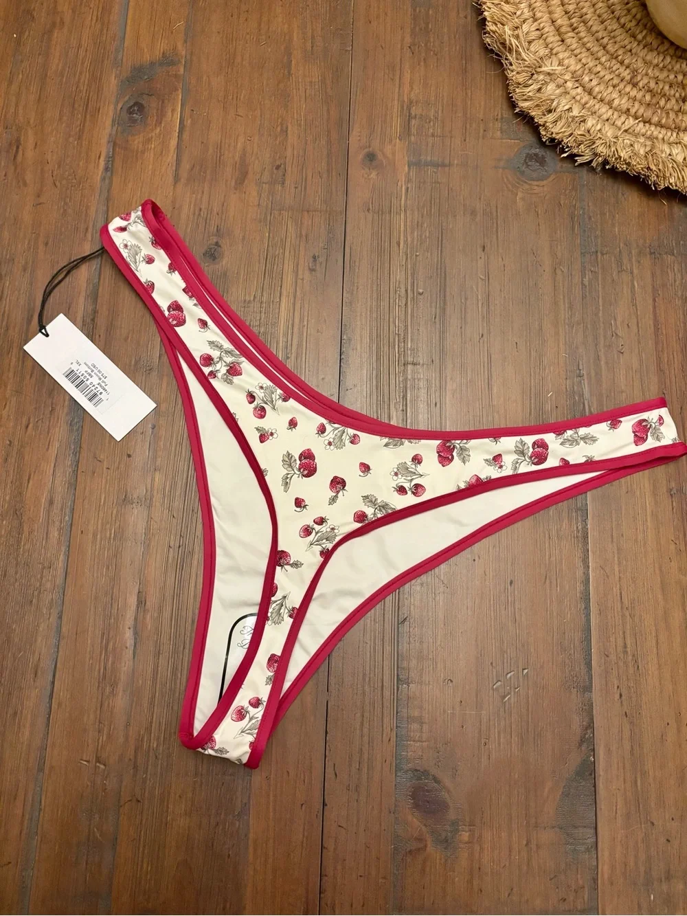 NWT Frankie’s bikinis strawberry fields full moon bikini bottoms